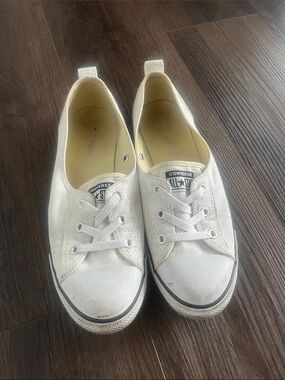 Converse White Canvas Slip-On Low-Top Sneakers